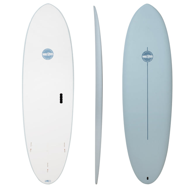 Big Baron Easy Rider Softboard 24S2 Sea 6'8" x 21 1/4" X  2 7/8" - 51.00L, Round, 3x  FCS 2 Fin Boxes, Softboard - ID:882906