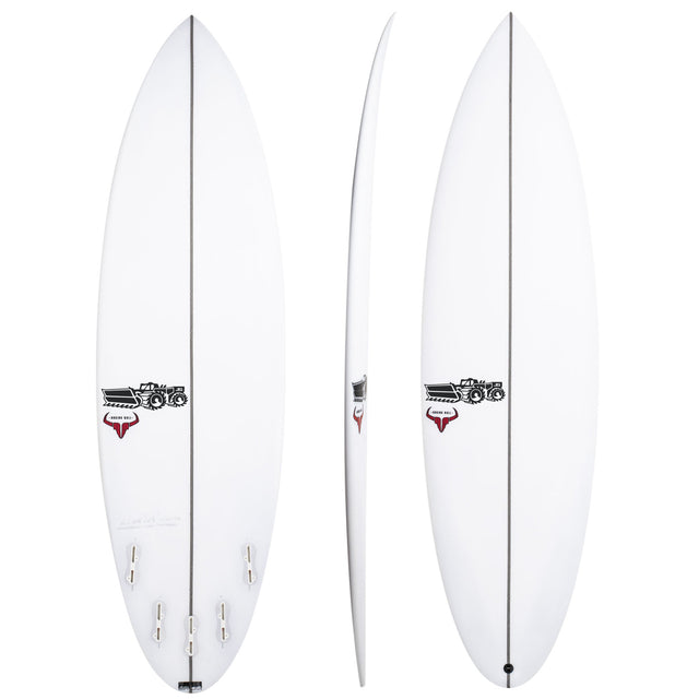 Raging Bull 6'1" x 19 3/4" X  2 11/16" - 34.20L, 5x  FCS 2 Fin Boxes, PU - ID:993964