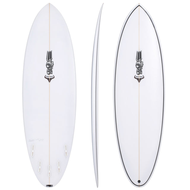 Bull Run 6'2" x 20 1/2" X  2 13/16" - 38.30L, Round, 5x  FCS 2 Fin Boxes, PU - ID:987143