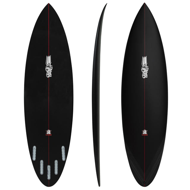 Big Horse (black) 6'6" x 20" X  2 15/16" - 38.20L, Round, 5x  Futures Fin Boxes [T1], PU - ID:916723