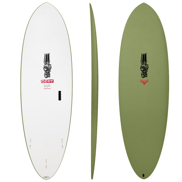 Bull Run Softboard Sage 5'10" x 20 3/4" X  2 3/4" - 35.00L, Round, 3x  FCS 2 Fin Boxes, Softboard - ID:1005820