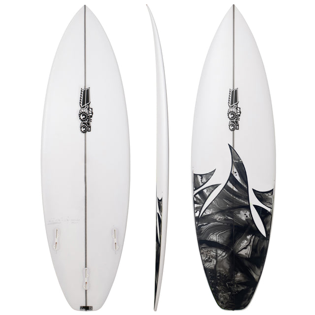 Xero Gravity Youth Flame Spray Black 5'0" x 17 3/4" X  2 1/16" - 19.00L, Squash, 3x  FCS 2 Fin Boxes, PU - ID:945635