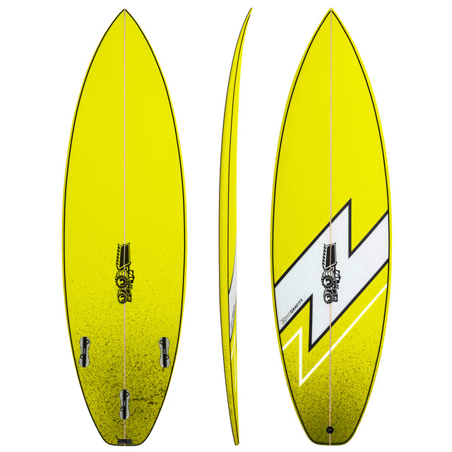 Xero Gravity Youth Yellow 5'5" x 18 3/8" X  2 1/4" - 23.10L, Squash, 3x  FCS 2 Fin Boxes, PU - ID:1128323